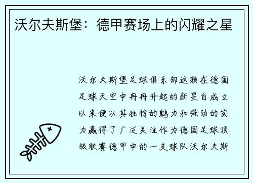 沃尔夫斯堡：德甲赛场上的闪耀之星